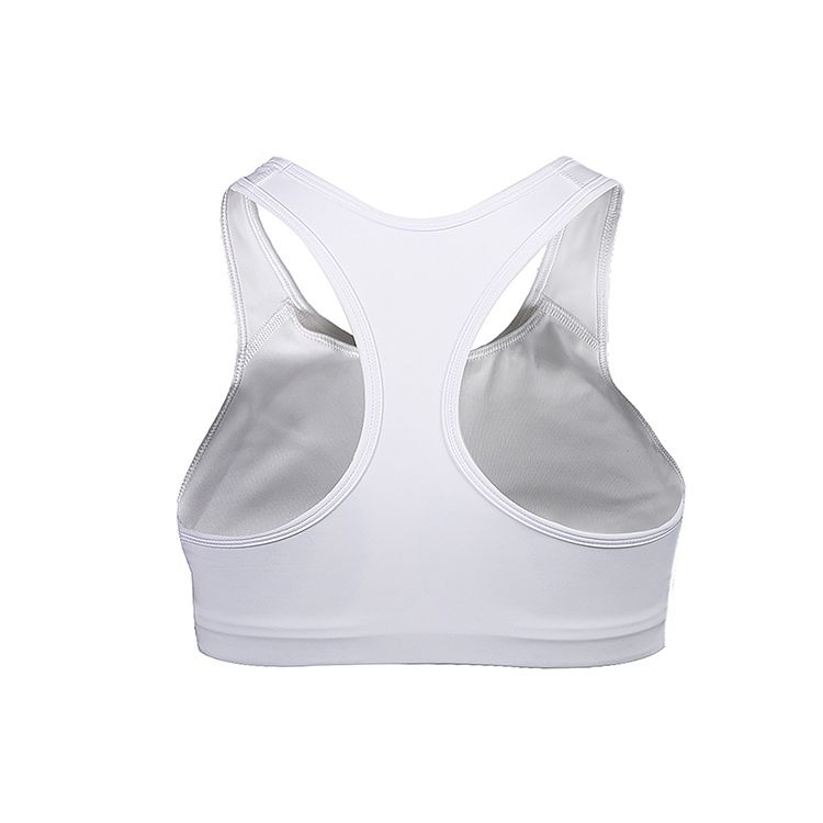 Nike Swoosh Dri-FIT Medium Support One-Piece Padded Polyester Letter Vintage Sports U-Neck Tight Sports Bra Women Sports Bra White BV3644-100