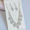 Buy Jewelry Leaf Rhinestone Silver-Plated Jewelry Set Wedding Two-Piece Set Studio Necklace Earring Set Chain