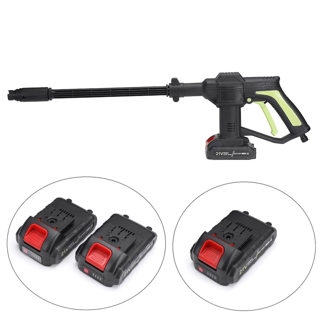 21V Portable Cordless Car Washer Machine High Pressure Electric Water Guns Nozzle Hose Pump Foam Lance Battery