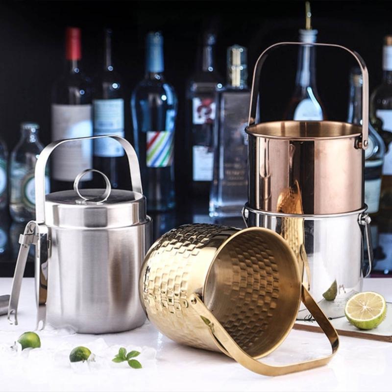 Stainless Steel Ice Bucket Wine Beer Wine Chiller Bottle Coolers Champagnes Barrels Portable Party Home Bar Kitchen Tool