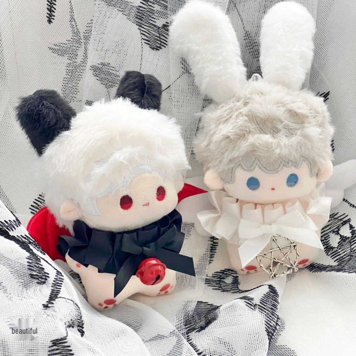

Adorable Angel-Devil 10cm Plush Doll Set with Cloak, Ears, and Wings