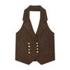 Women's Clothing Autumn New European and American Style Fashion Cool and Spicy Polo Lapel Thin Sleeveless Neck Vest