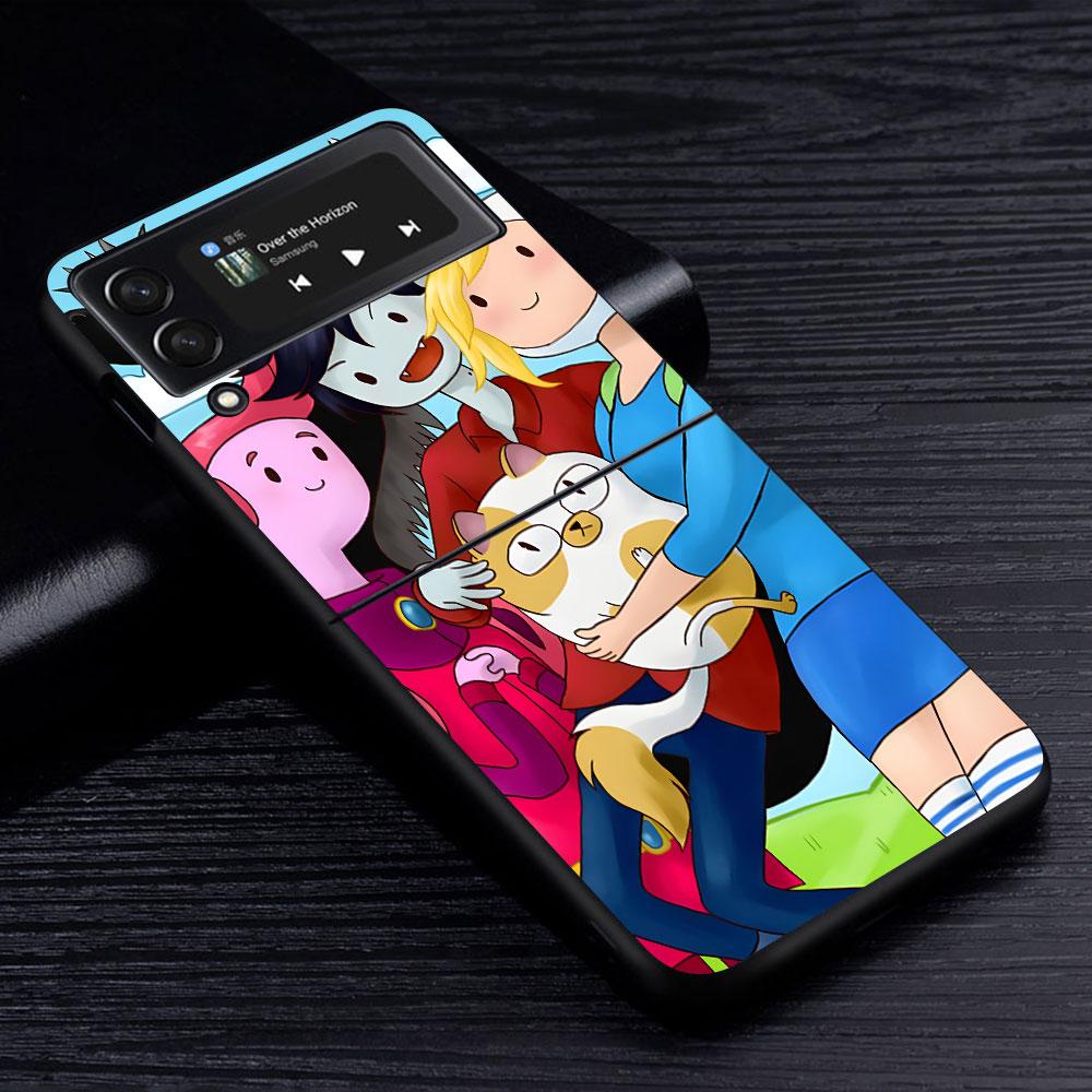 Adventure Fionna & Cake Time Case for Samsung Galaxy Z Flip4 Flip3 5G PC Hard Phone Shell Z Flip 4 3 Black Zflip4 Zflip3 Cover