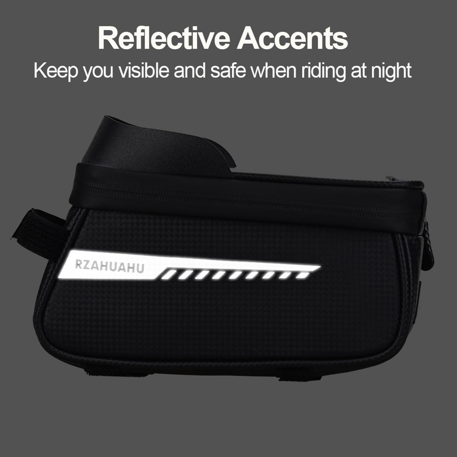 

Водонепроницаемые сумки-крепления для телефона на велосипед, сумка на переднюю раму/верхнюю трубу с чехлом-держателем для телефона с сенсорным экраном, для хранения инструментов для велосипеда чёрный