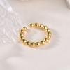 Chic Minimalist Geometric Irregular Oval Open Ring With Bead Detail Elegant Office Lady Fashion Jewelry For Women