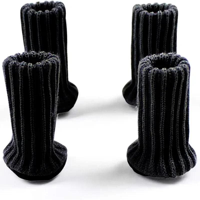 

4pcs Table Leg Socks Chair Knitted Furniture Sock Floor Protectors Furniture Legs Table Chair Leg Protector Cover For Furniture чёрный