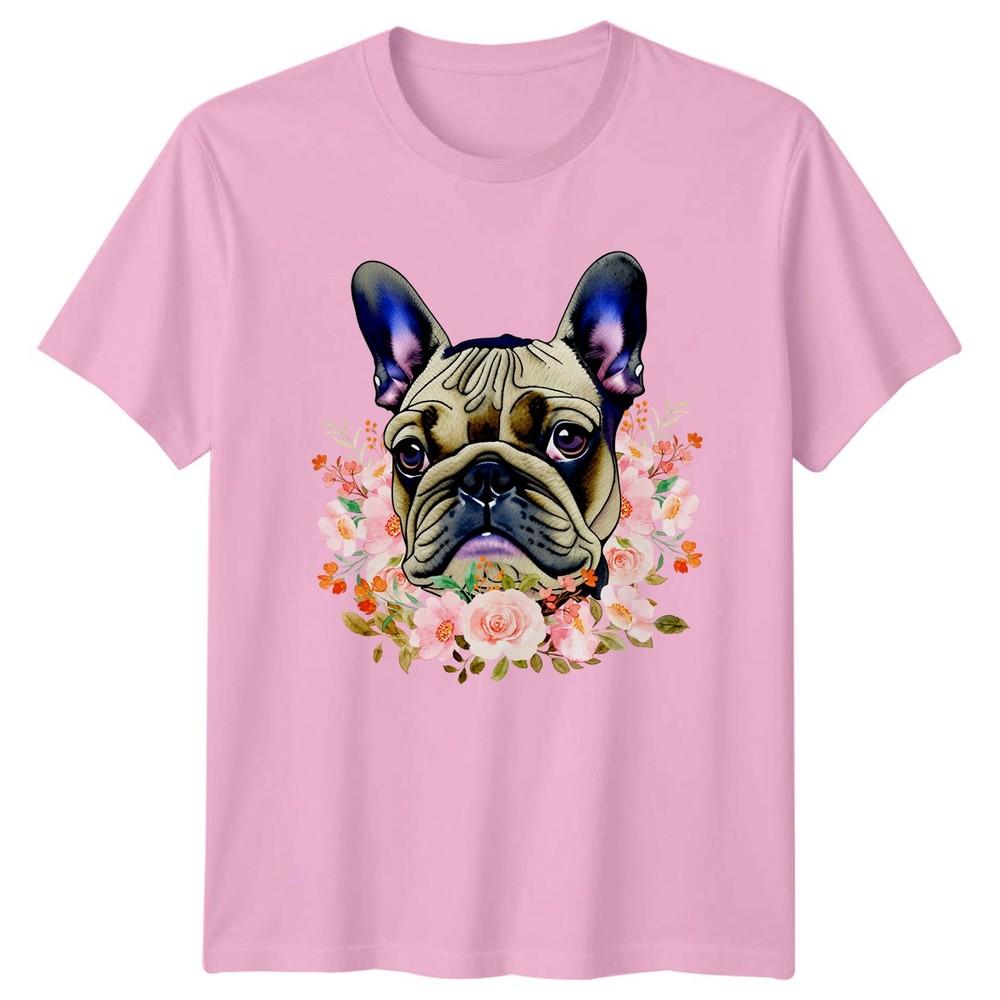 French Bulldog Flowers Dog Animals Unisexs TShirt Unisexs Tee Graphic Unisex Top