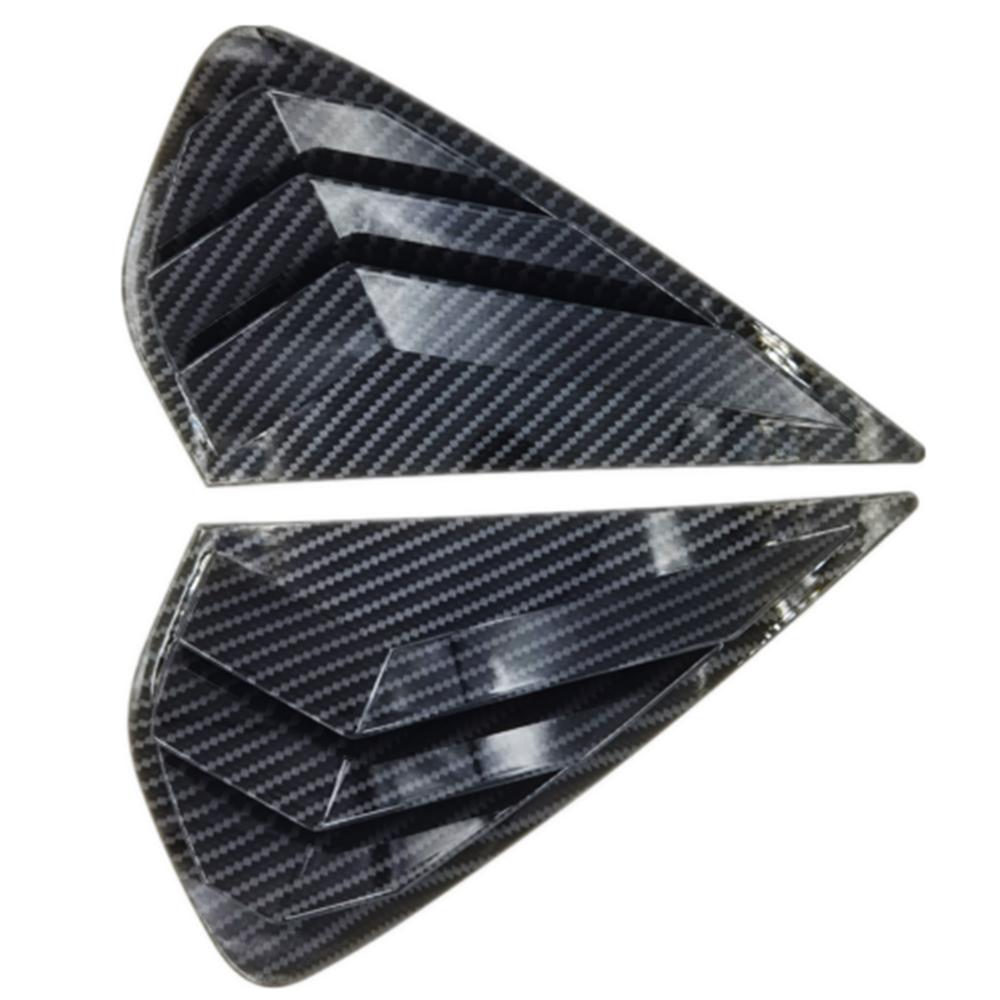 For Kia Forte K3 2019-2022 Glossy Carbon Fiber Look Side Vent Window Scoop Louver Cover Trim
