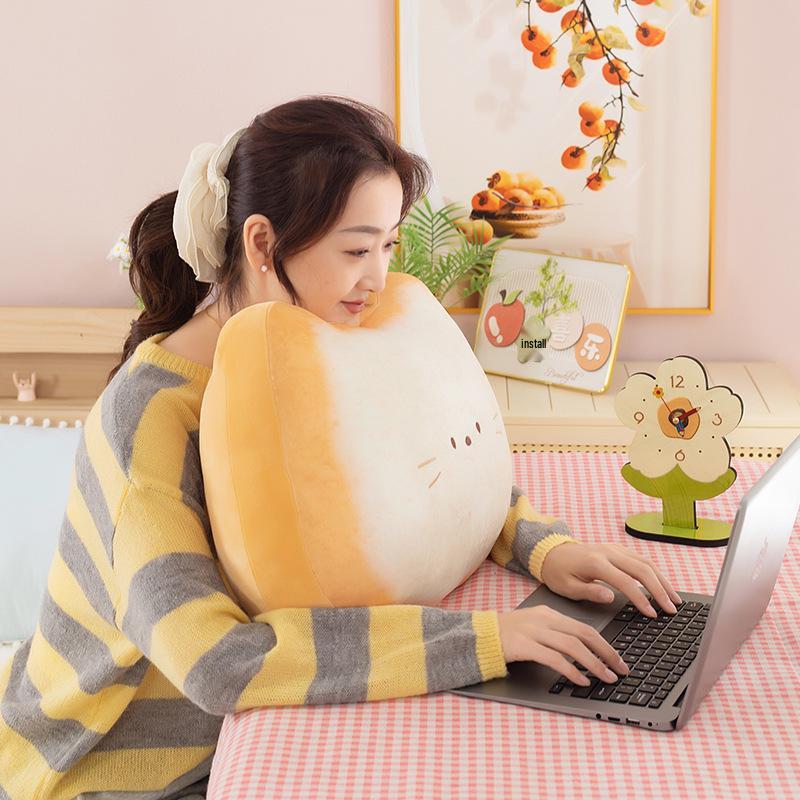 Adorable Bread Cat Plush Pillow - Whimsical Sleep Companion & Office Backrest Kitten Doll