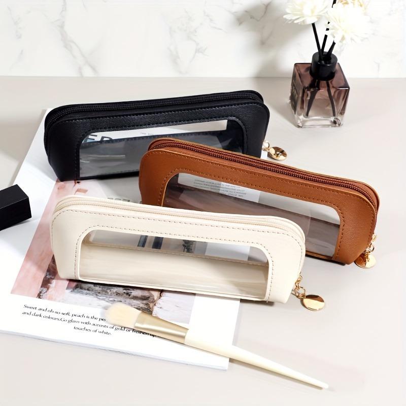 Cosmetic bag, makeup brush storage bag portable travel toiletries storage bag PU portable small cosmetic bag toiletries bag