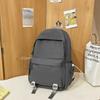 Schoolbag1011 new versatile black schoolbag male college student large capacity backpack female junior high school girl solid color backpack