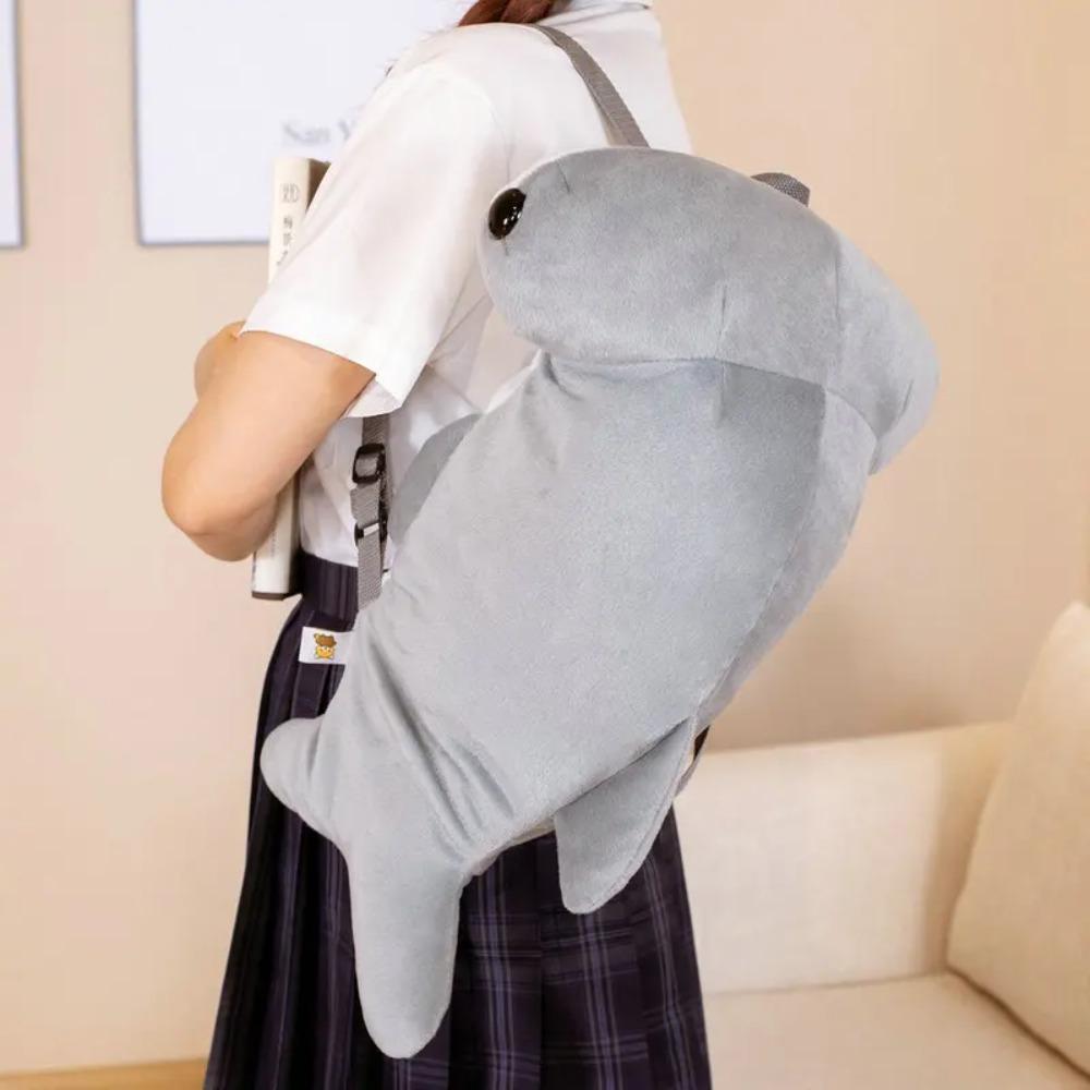 New 1pc 55cm Plush Hammerhead Shark Backpack Toys Simulation Shark Dolls Stuffed Soft Student Backpack Gift