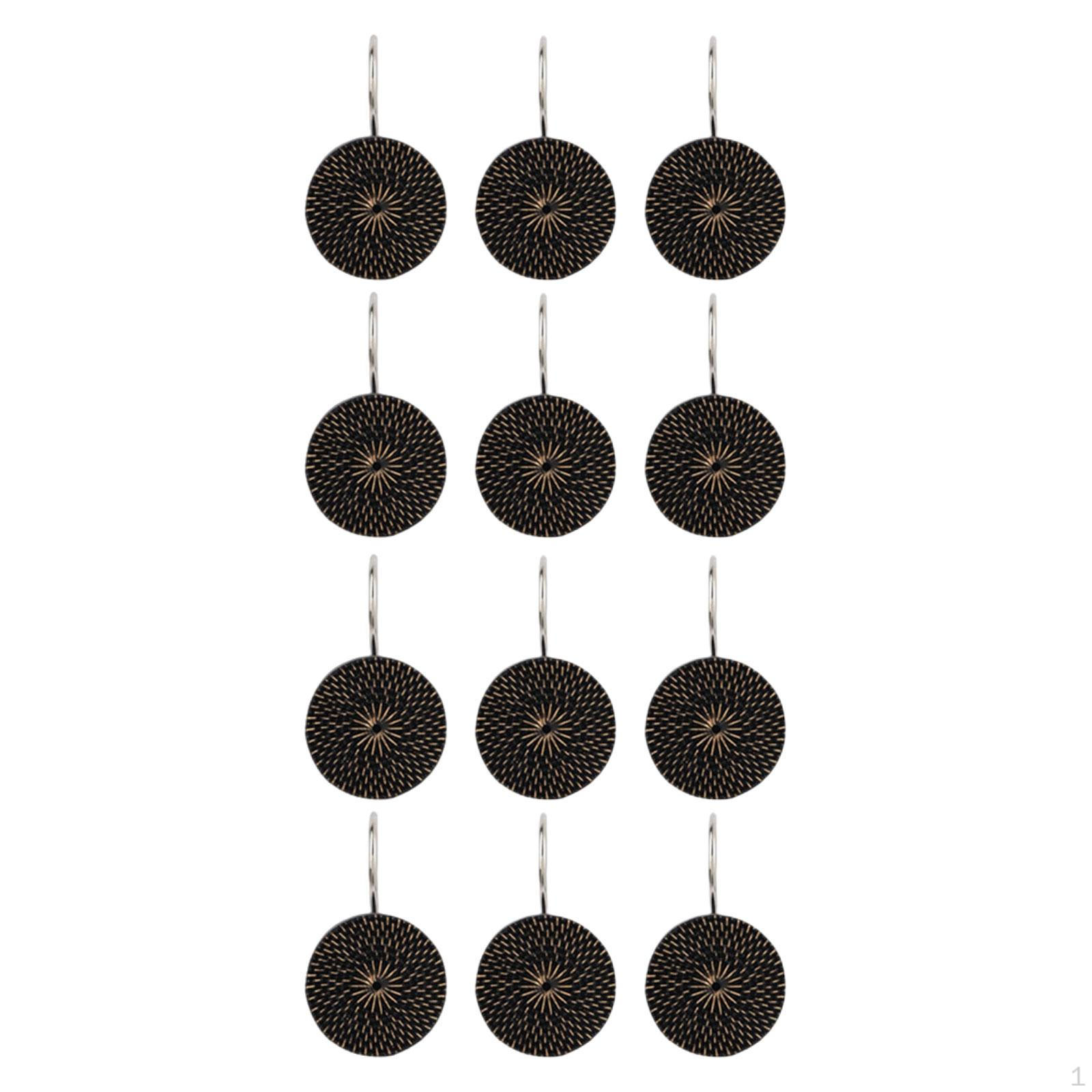 

12 -time Curtain Hancos Decorative Shower Hooks Mud Bathroom Accessories Black