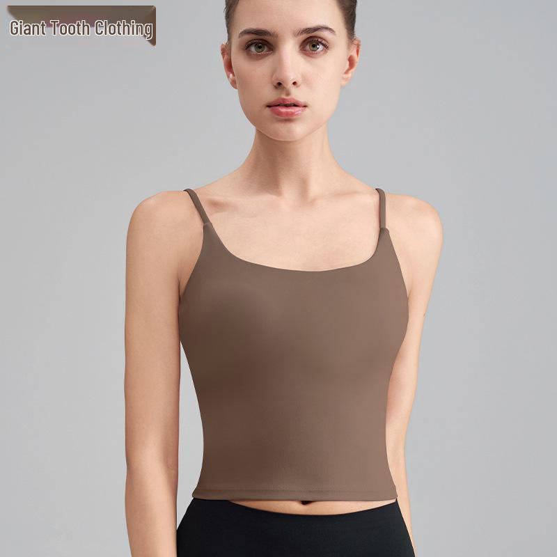 

Женский топ для йоги средней и высокой интенсивности на тонких бретелях со встроенным бюстгальтером с фиксированными чашечками. Small