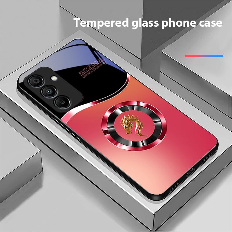 Gradueller Runder Drache Für Samsung Galaxy A15 5G 54 4G 51 50 24 35 90 71 12 51 53 52S 80 22 34 Schwarze Hülle aus gehärtetem Glas
