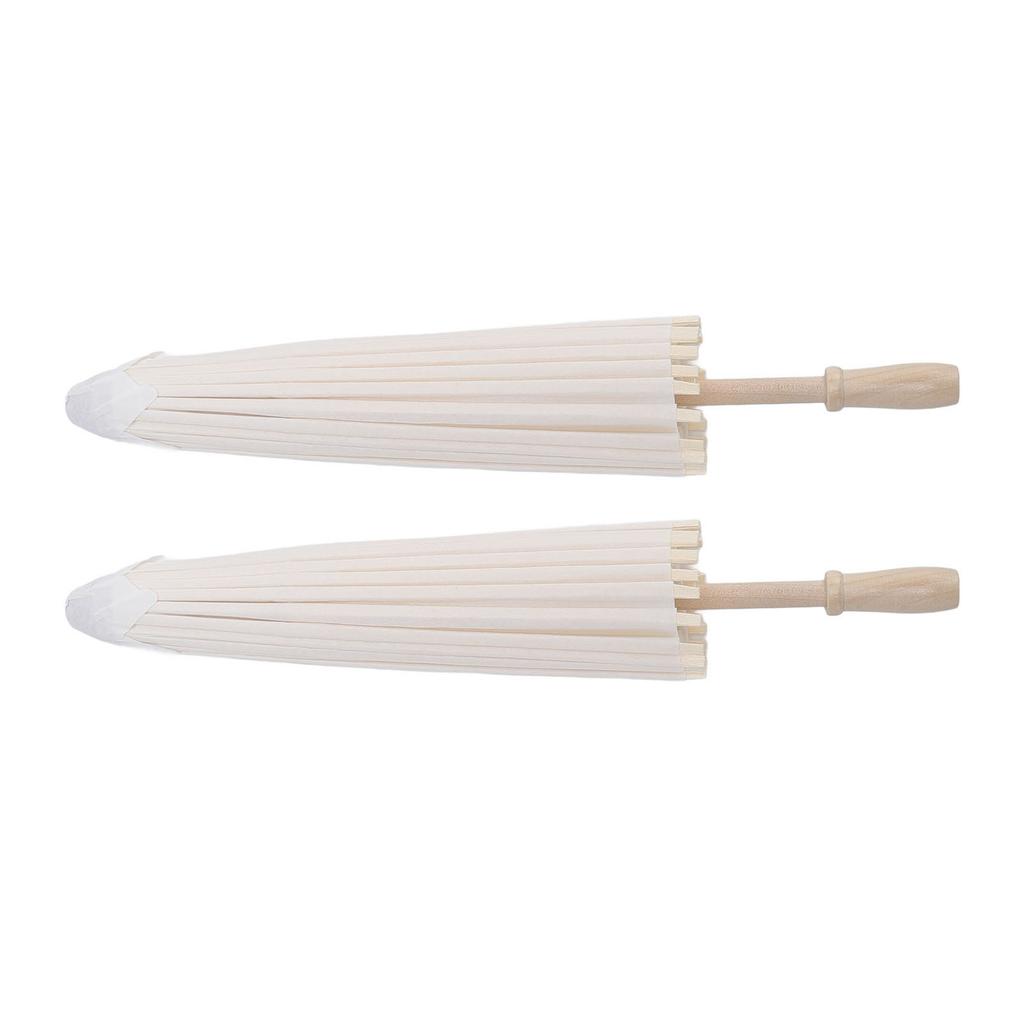2PCS White Paper Umbrella Oiled Paper Painting Decorative Chinese Style Umbrella for Wedding Photo P