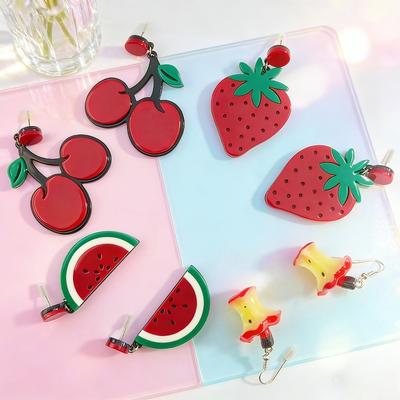 Exaggerated Fruit and Vegetable Series Acrylic Personality Small Fresh Earrings Earrings Women's Multi-style
