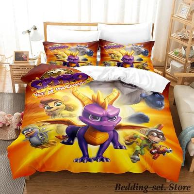 Conjunto de Cama Spyro reignited trilogy Solteiro Twin Completo Queen King Size Conjunto de Cama Adulto Criança Quarto Capas de Edredom Anime Gme