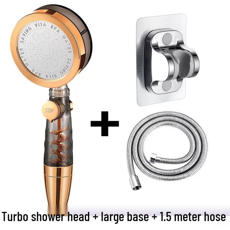 MDNG Adjustable Handheld Shower Head Set with Dual Turbo Base