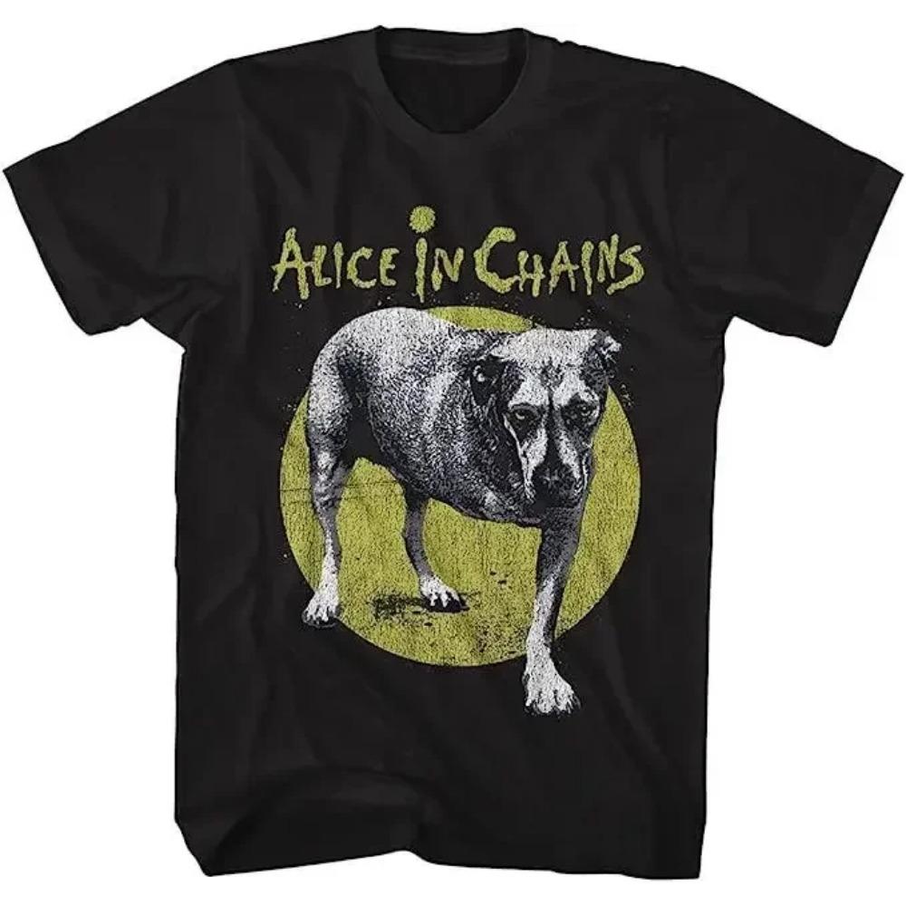 Short Sleeved Round Neck Y2k Tshirt Men Clothing Top Tees Mens T-Shirt Classic 90s Music Alice In Chains Black Dirt Album