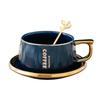 Keramik-Kaffeetassen-Set für Zuhause, Büro, Nachmittagstee mit Löffel für Paare, Männer und Frauen, Frühstückstasse