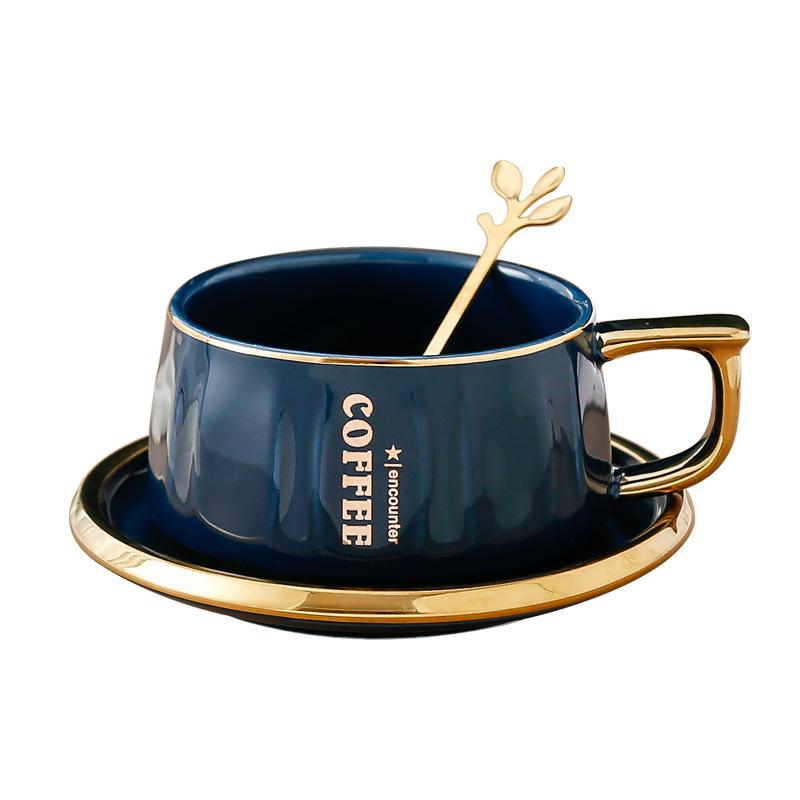 Keramik-Kaffeetassen-Set für Zuhause, Büro, Nachmittagstee mit Löffel für Paare, Männer und Frauen, Frühstückstasse