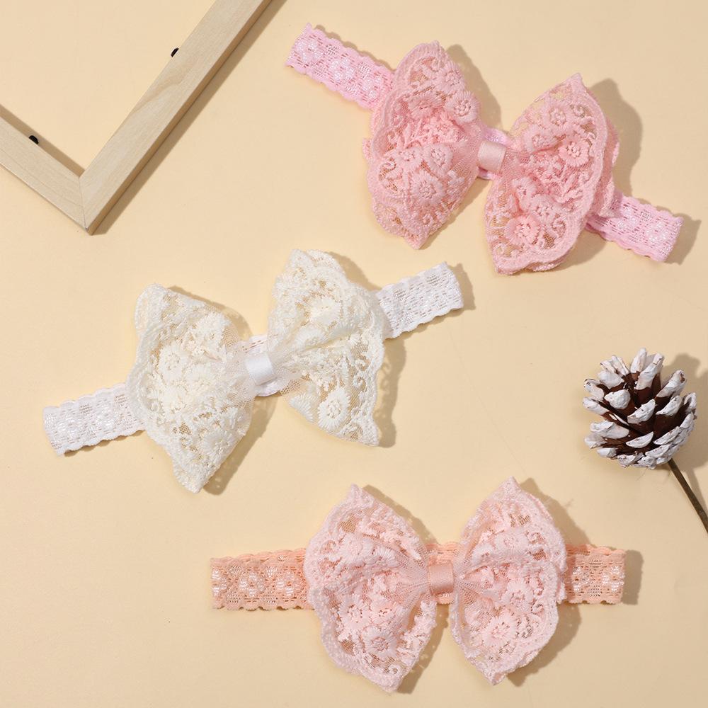

Trendy Baby Lace Bow Headband – Elastic and Stylish for Infants