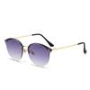 Trendy Metal Oval Sun Glasses Shades for Men And Women Retro Punk Fashion Cat's Eye Sunglasses UV400