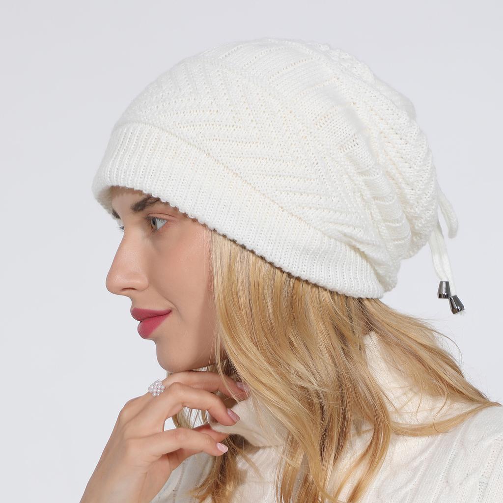 Cappello con cappuccio a collo alto 2 usi Autunno/Inverno Nuovo da donna in velluto caldo e antifreddo lavorato a maglia con protezione per le orecchie