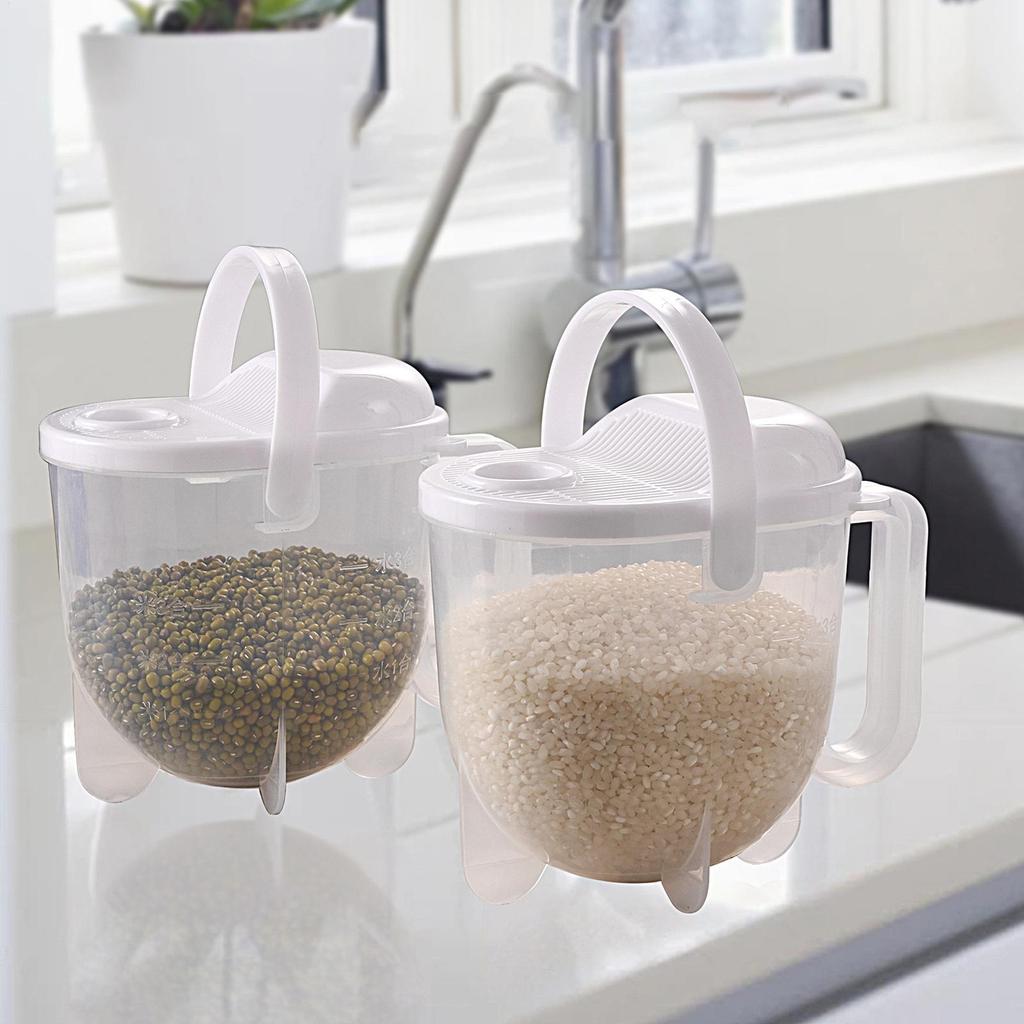 1PC Rice Washing Automatic Device Multifunction Quick-Clean Grain Washer Machine with Secure Latch Efficient Colander Kitchen