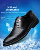 Men's Large Size Breathable Cowhide Leather Formal Shoes, Sizes 45-46, Lace-Up Casual Business Style.