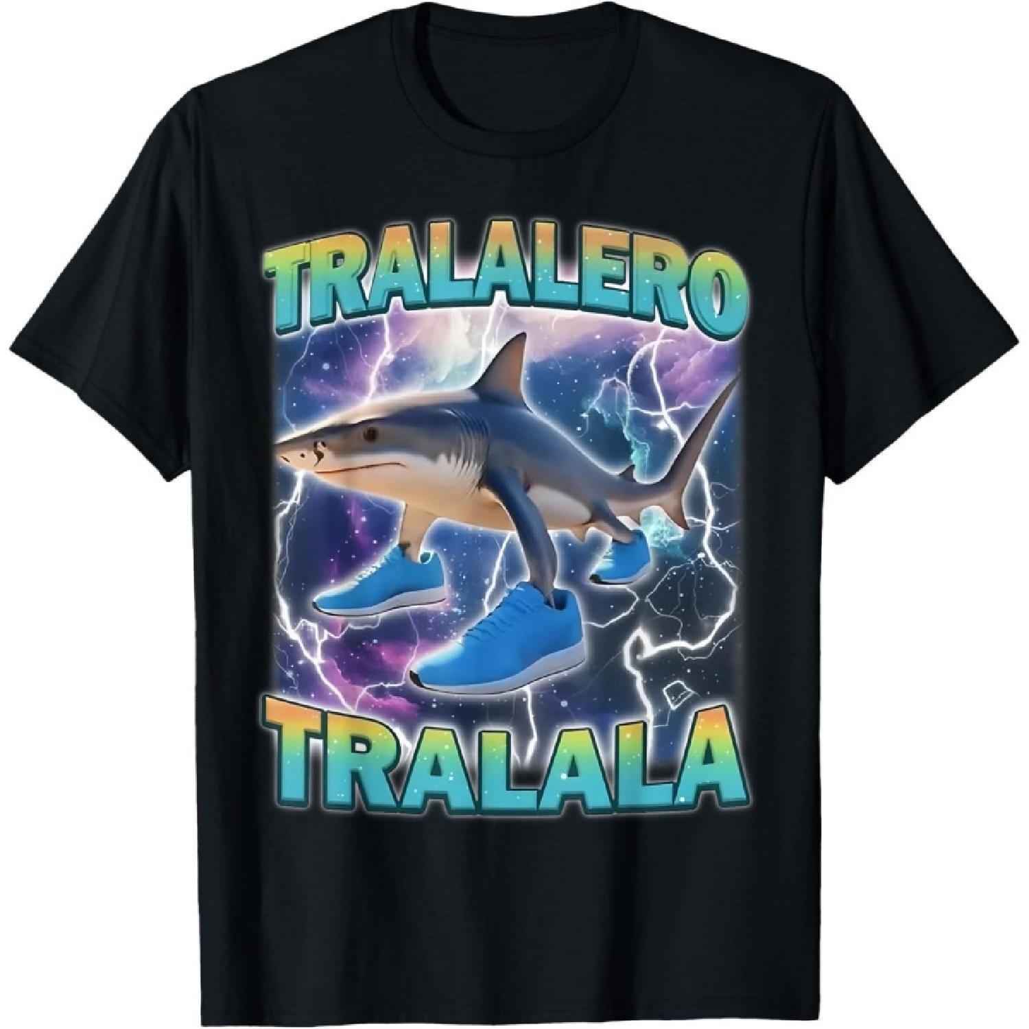 Tralalero Tralala Funny Shark With Shoes Meme T-Shirt S