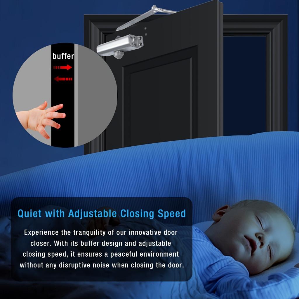 Automatic Door Closer - Matte Metal Finish, Touch & Remote Control, Hardware, Durable Metal Material, for Home/Office Use