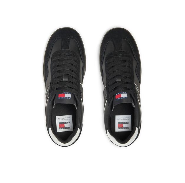 Мужские кроссовки Tommy Jeans Кожа retro cupsole em0em01414 чёрные