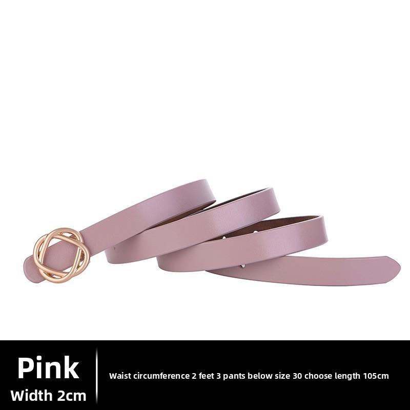 Leather Female Waist Belt With Smooth Snap Closure For Daily Outfits