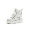 Board shoes women's leather 2025 autumn new muffin women's shoes versatile high-top thick-soled inner height-increasing women's shoes casual single s