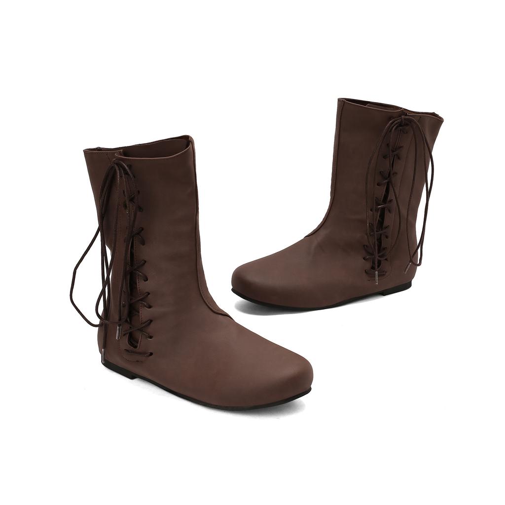 European and American style western short boots winter women's boots British women's shoes round head large size