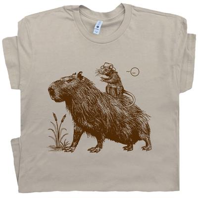 Capybara Shirt Rodent Shirts Funny Shirts for Women Men Kids Cute Cowboy Mouse T