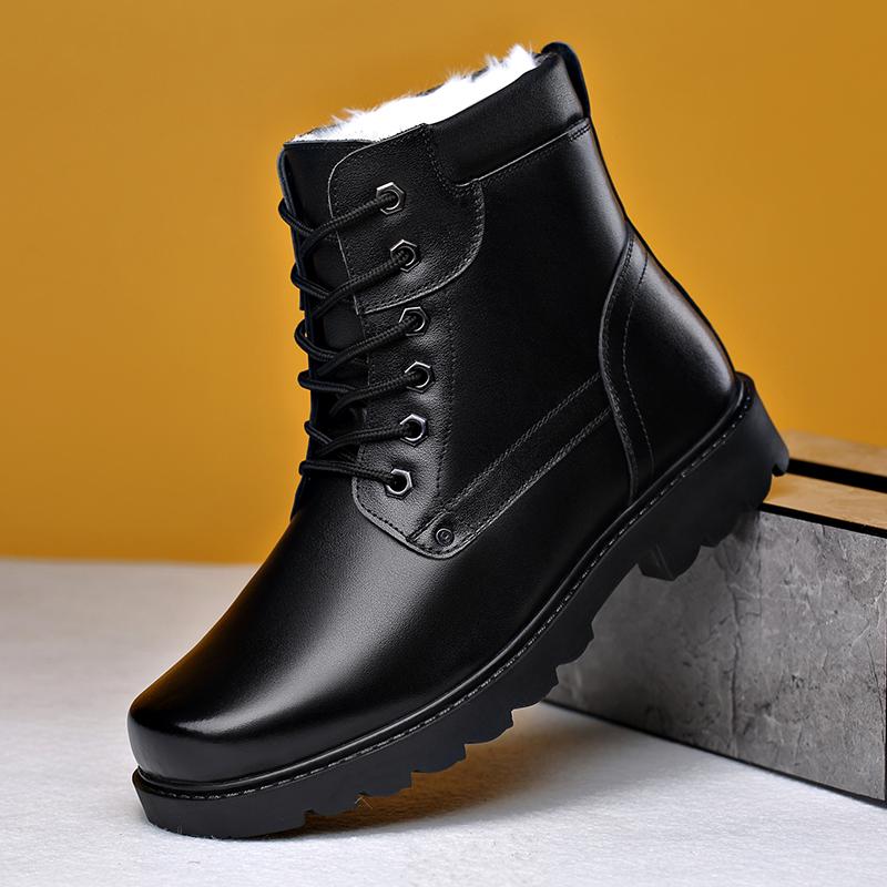 

Модная повседневная обувь на шнуровке, модные повседневные мужские ботильоны для бизнеса, формальная обувь, ботинки, новые мужские зимние плюшевые ботинки для снега 44