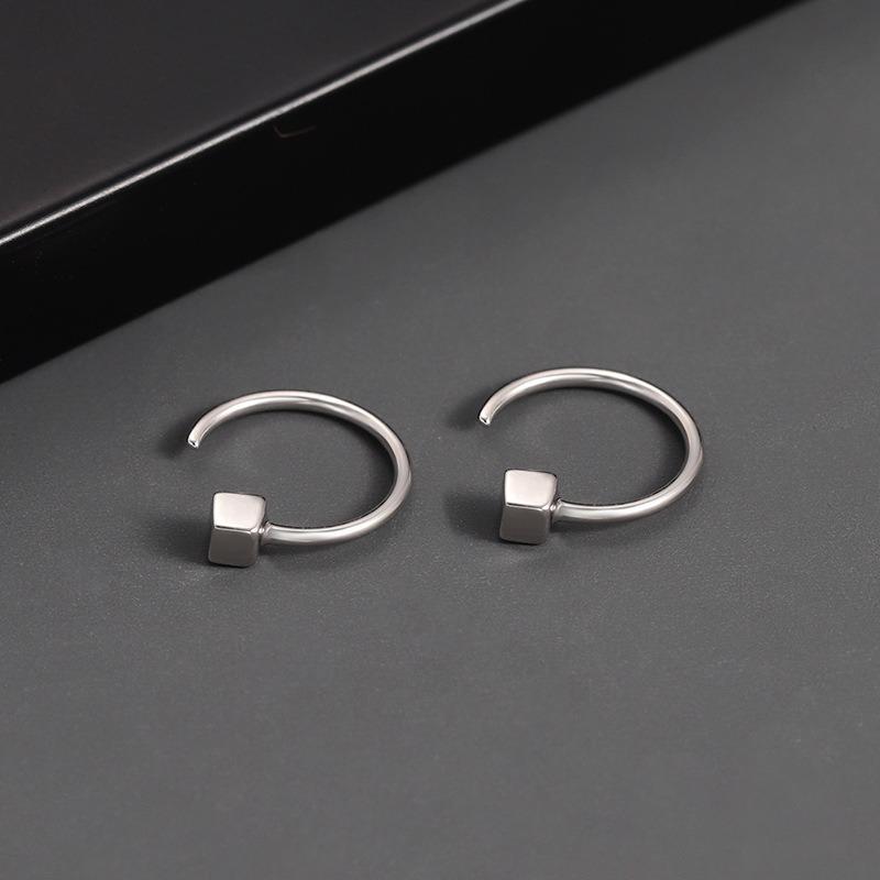 2pcs Vintage Minimalist Square Stud Earrings for Teens, Ear Piercing Earrings for Women Men Pierced Party Earrings Jewelry