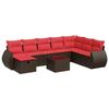 VidaXL Salon de jardin avec coussins 9 pcs marron résine tressée 3325650