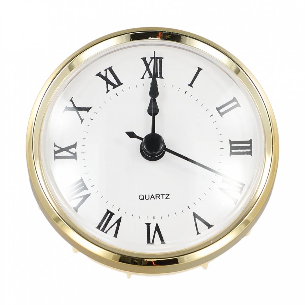 Plastic+electroplating Clock Insert Transparent Cover With Gold Rim