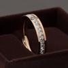 Stainless Steel Double Row Diamond Gemstone Couple Ring with Starry Sky Design