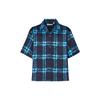 Uniqlo Marni Collaboration SS22 Plaid Single-Breasted Short Sleeve Shirt Women shirts Navy 451548-69