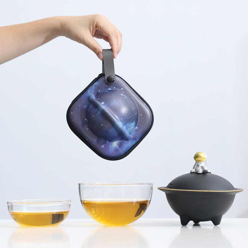 

Portable Express One Pot Two Cups Travel Tea Set Aerospace Space Commemorative Army Founding Party Teachers Day Mid-Autumn Festival National Day