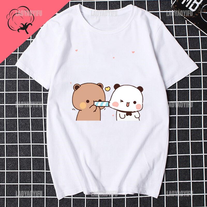 Bubu Dudu kawaii Pure cotton T Shirt Funny Comic Anime couple Top Graphic Comic Manga Unisex Summer Clothes Harajuku cartoon tee S разноцветный