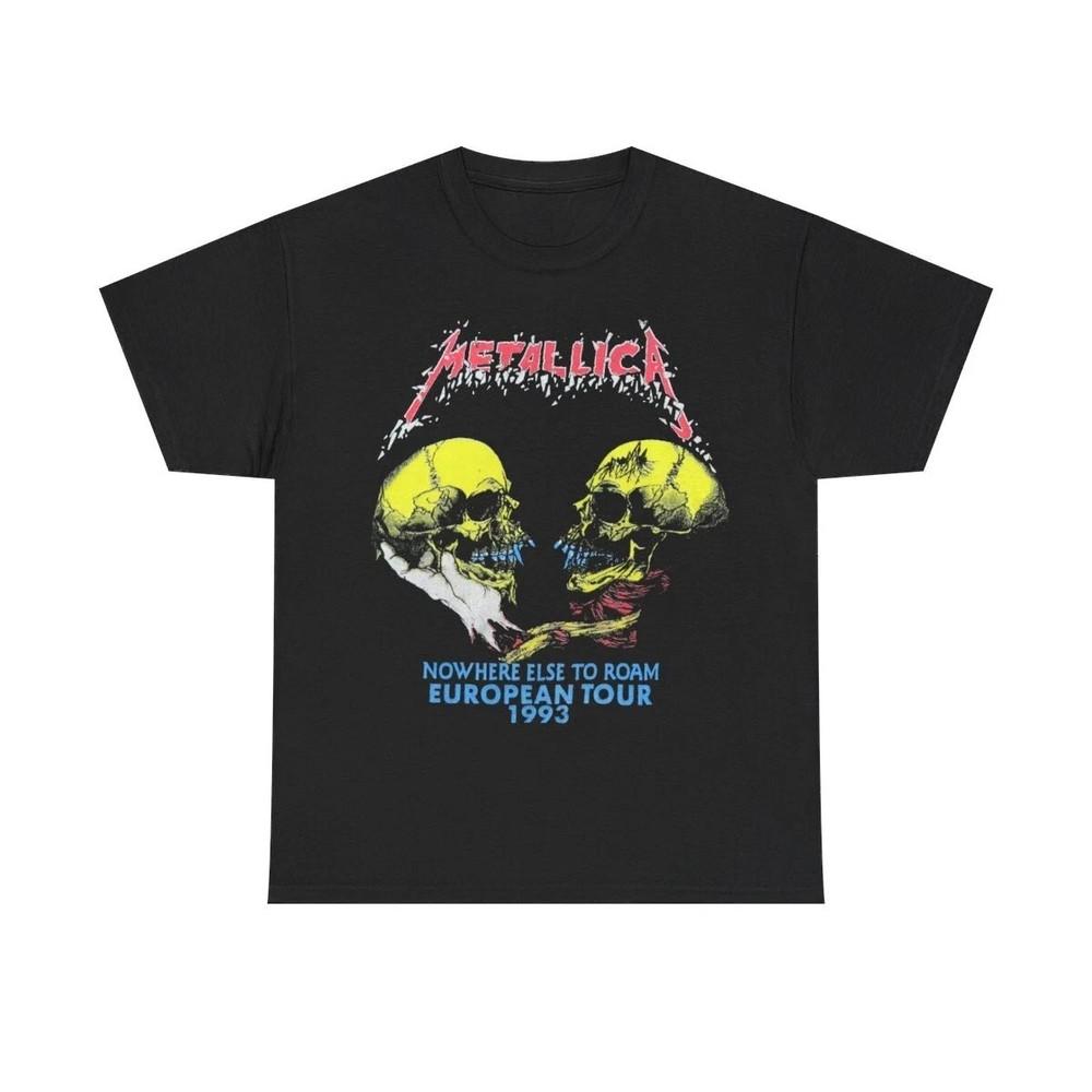 1993 Metallica Nowhere Else To Roam European Tour Double Sided Tee Unisex T-Shirt