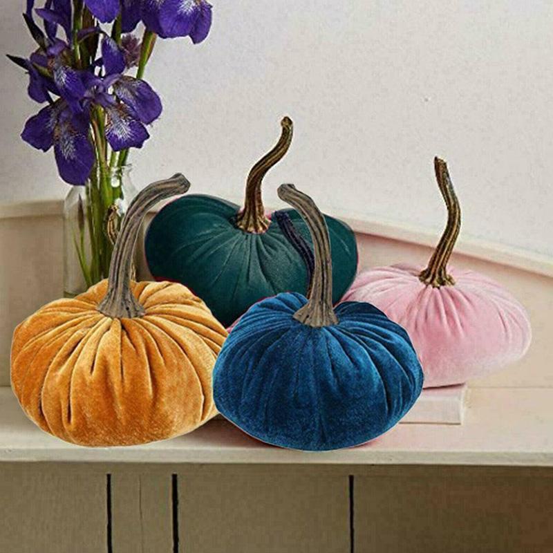 Halloween Pumpkin Plush Throw Pillows Handmade Soft Velvet Pillow Cushion Halloween Decor Ornaments Crafts Holidays Props