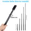PellKing Motorcycle Handlebar Clamp Mount Invisible Selfie Stick for Insta360 X GO 3 Cameras 61" X5, X4, X3, X2, ONE, RS, R,