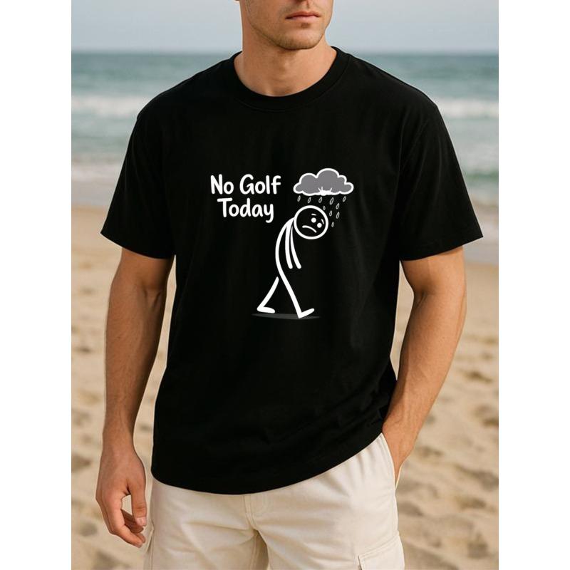 European Size A Humorous Summer Fashion T-Shirt for Frustrated Young Golfers . It'S a Casual Men'S Short-Sleeve Round-Neck Shirt